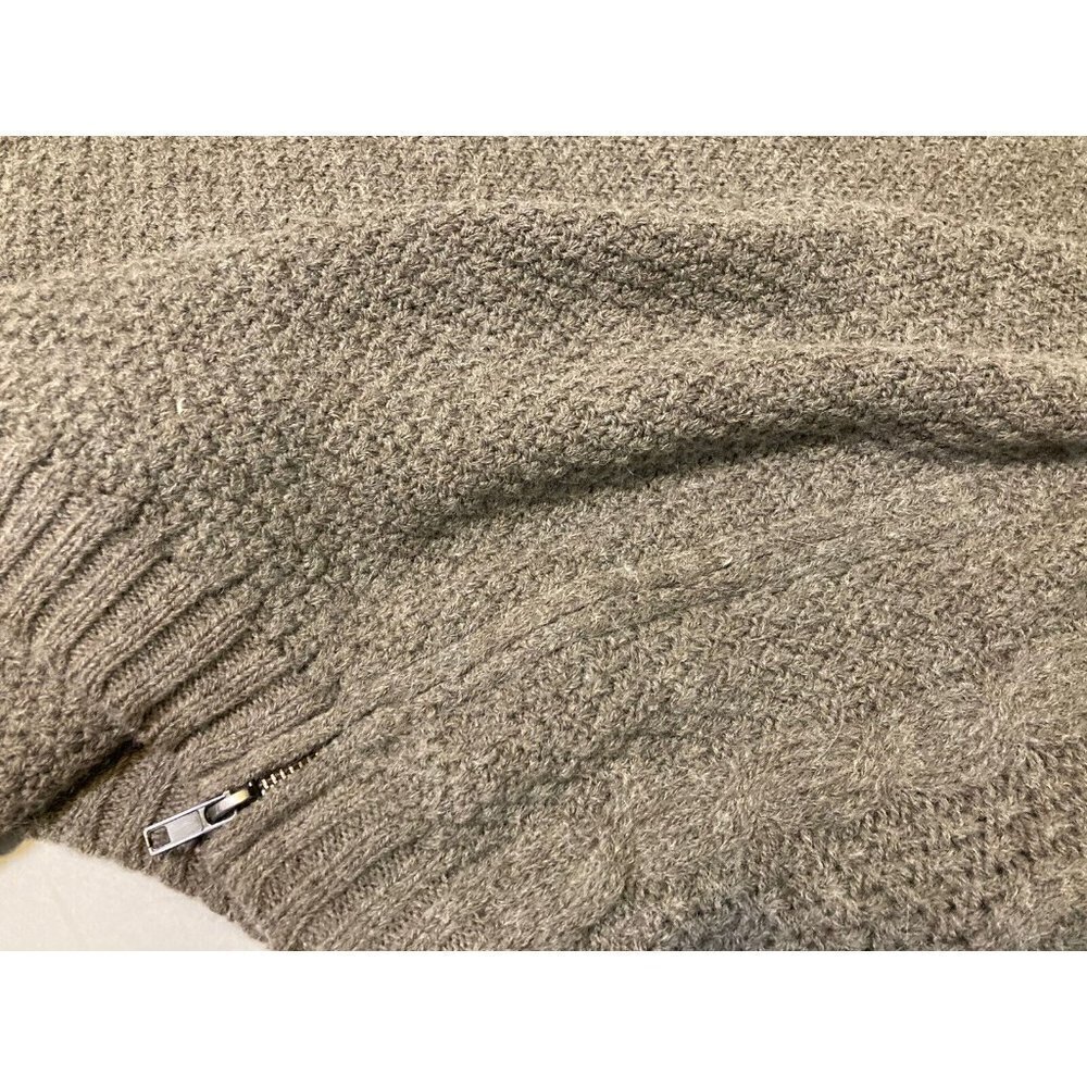 360 Sweater Cropped Cable Knit 1/2 Sleeve High Low Wool Alpaca Brown Size XS - Picture 8 of 8